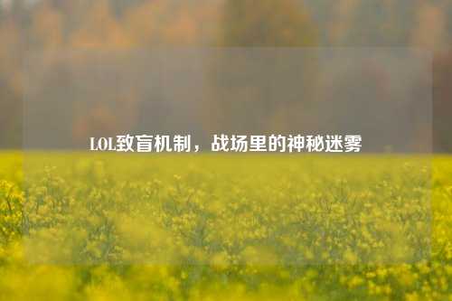 LOL致盲机制,战场里的神秘迷雾
