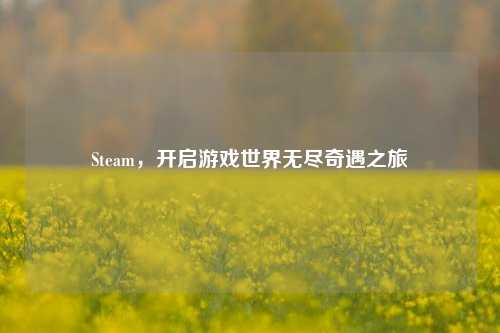 Steam,开启游戏世界无尽奇遇之旅