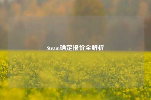 Steam确定报价全解析