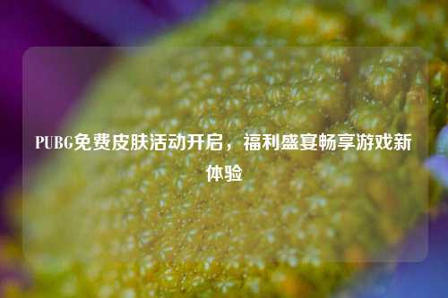 PUBG免费皮肤活动开启，福利盛宴畅享游戏新体验