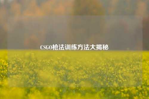 CSGO枪法训练 大揭秘
