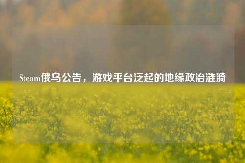 Steam俄乌公告,游戏平台泛起的地缘政治涟漪