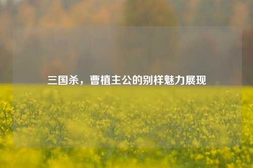 三国杀,曹植主公的别样魅力展现