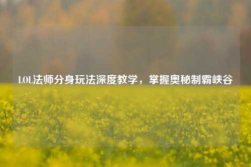 LOL法师分身玩法深度教学，掌握奥秘制霸峡谷