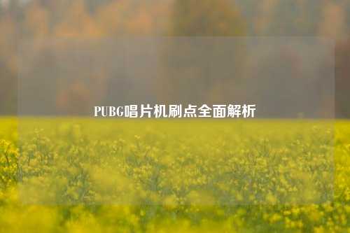 PUBG唱片机刷点全面解析