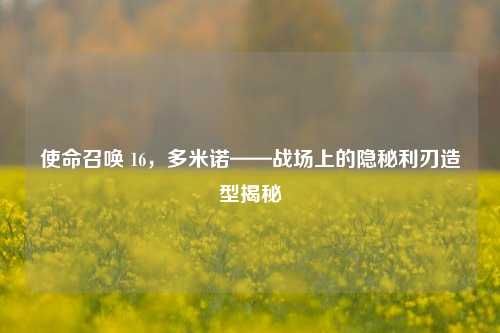 使命召唤 16,多米诺——战场上的隐秘利刃造型揭秘