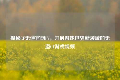 探秘CF无道官网LV,开启游戏世界新领域的无道CF游戏视频
