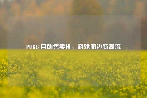 PUBG 自助售卖机,游戏周边新潮流