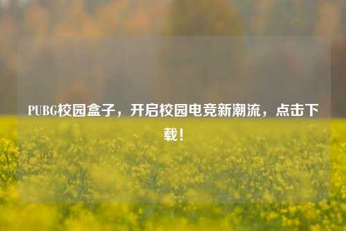 PUBG校园盒子,开启校园电竞新潮流,点击下载!