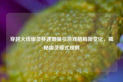 穿越火线幽灵移速增强引游戏格局新变化,揭秘幽灵模式规则