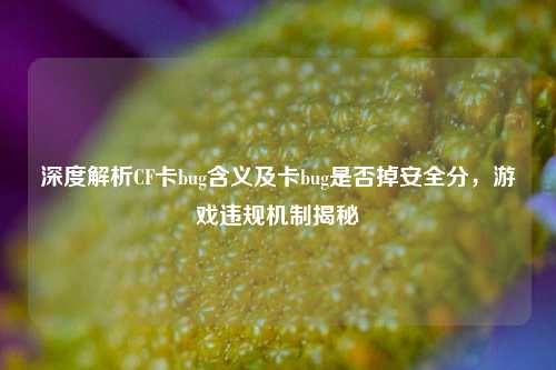 深度解析CF卡bug含义及卡bug是否掉安全分，游戏违规机制揭秘