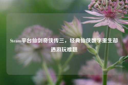 Steam平台仙剑奇侠传三，经典仙侠数字重生却遇游玩难题