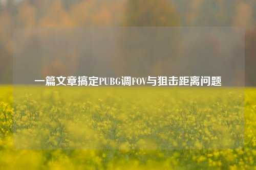 一篇文章搞定PUBG调FOV与狙击距离问题