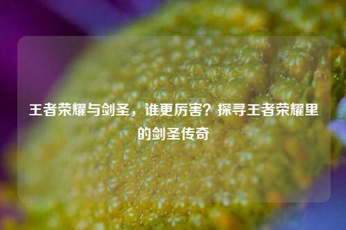 王者荣耀与剑圣,谁更厉害?探寻王者荣耀里的剑圣传奇