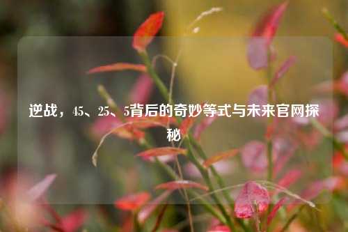 逆战,45、25、5背后的奇妙等式与未来官网探秘
