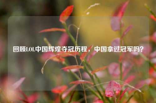 回顾LOL中国辉煌夺冠历程,中国拿过冠军吗?