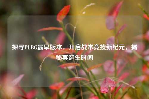 探寻PUBG最早版本,开启战术竞技新纪元,揭秘其诞生时间
