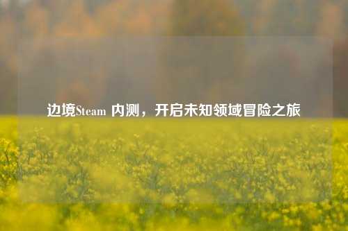 边境Steam 内测,开启未知领域冒险之旅