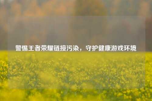 警惕王者荣耀链接污染,守护健康游戏环境