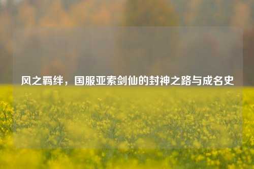 风之羁绊，国服亚索剑仙的封神之路与成名史