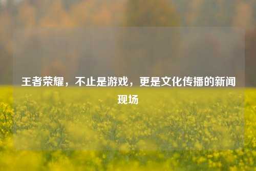 王者荣耀，不止是游戏，更是文化传播的新闻现场