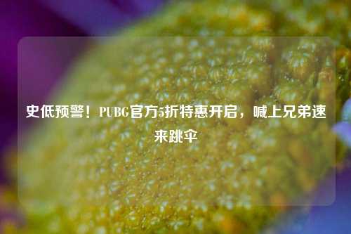 史低预警！PUBG官方5折特惠开启，喊上兄弟速来跳伞