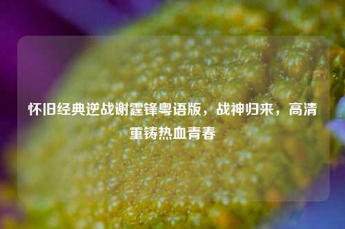 怀旧经典逆战谢霆锋粤语版，战神归来，高清重铸热血青春