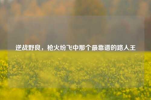 逆战野良，枪火纷飞中那个最靠谱的路人王