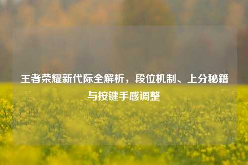 王者荣耀新代际全解析，段位机制、上分秘籍与按键手感调整