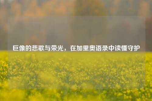 巨像的悲歌与荣光，在加里奥语录中读懂守护
