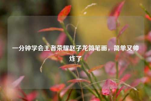一分钟学会王者荣耀赵子龙简笔画，简单又帅炸了