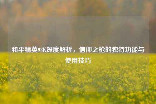 和平精英98K深度解析，信仰之枪的独特功能与使用技巧