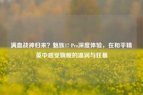 满血战神归来？魅族17 Pro深度体验，在和平精英中感受旗舰的温润与狂暴