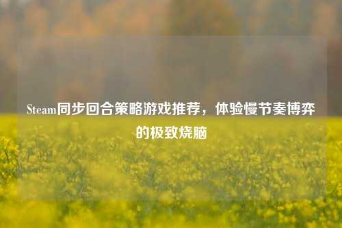 Steam同步回合策略游戏推荐,体验慢节奏博弈的极致烧脑