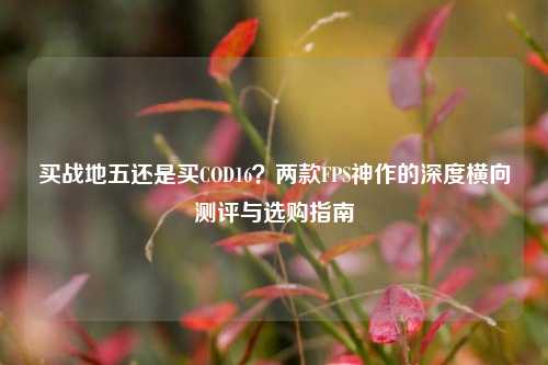 买战地五还是买COD16？两款FPS神作的深度横向测评与选购指南